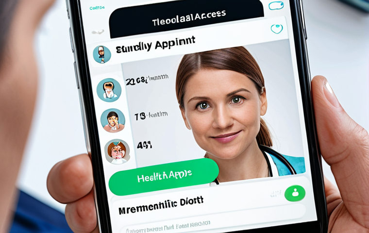 **

A digital health concept in Germany. Show a person using a smartphone app to schedule a telemedicine appointment with a doctor. In the background, depict various health apps icons and a friendly doctor on a video call. The overall tone is modern, convenient, and tech-savvy, highlighting the future of healthcare access. Include German context elements.