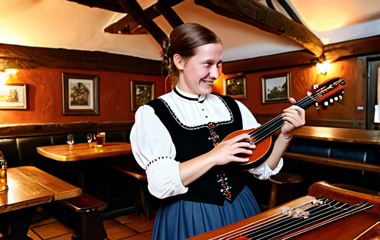 독일에서 전통 음악 듣기 - **

"A lively Oktoberfest scene in Munich, Germany. People in traditional Bavarian clothing (dirndls...