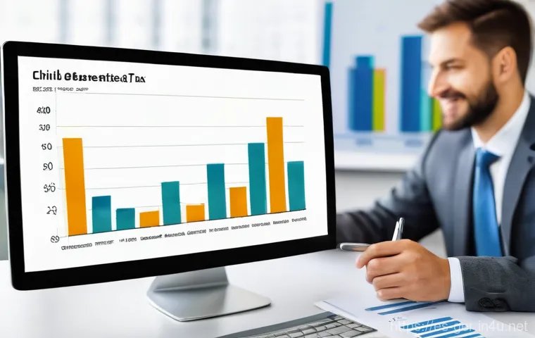 독일 세금 제도 - " On their computer screen, a graphical representation shows an upward trend in a bar chart or line ...