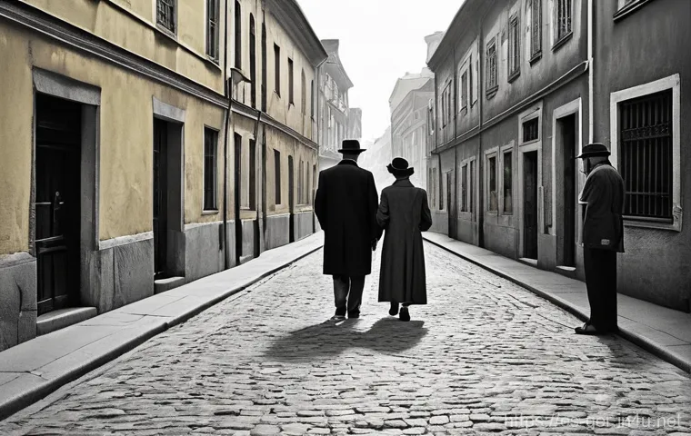 독일 유대인 박해 역사 - **Prompt 1: The Seeds of Division**
    "A candid street scene set in a historical German town durin...