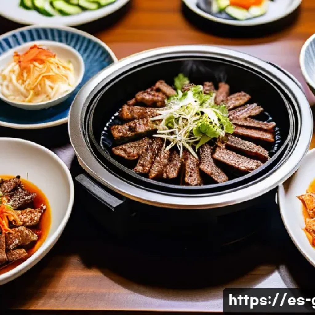 독일에서 한국 음식 찾기 - **Vibrant Korean BBQ Evening in Berlin:** A lively and modern Korean BBQ restaurant in Berlin, remin...