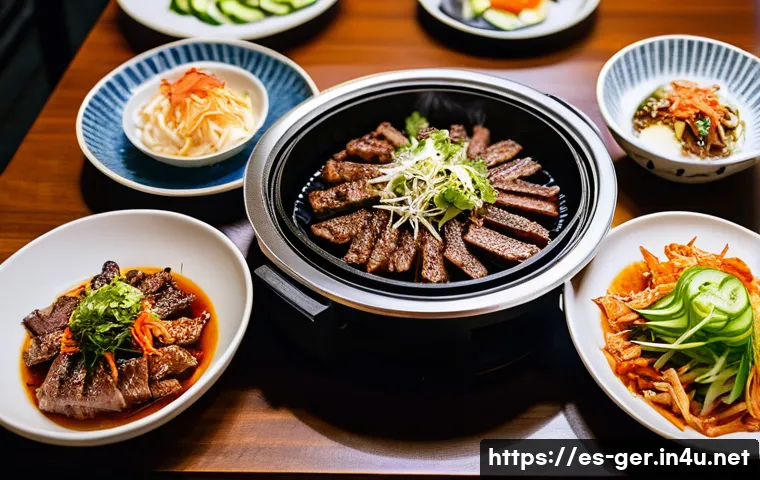 독일에서 한국 음식 찾기 - **Vibrant Korean BBQ Evening in Berlin:** A lively and modern Korean BBQ restaurant in Berlin, remin...