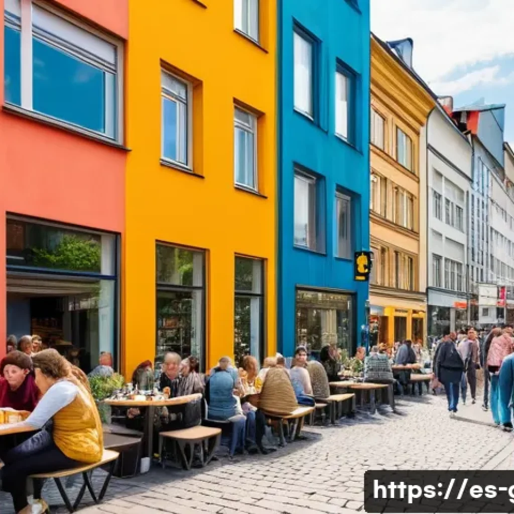 독일과 체코 여행 루트 추천 - A vibrant street scene in Berlin’s Mitte district during a sunny afternoon, showcasing a blend of hi...