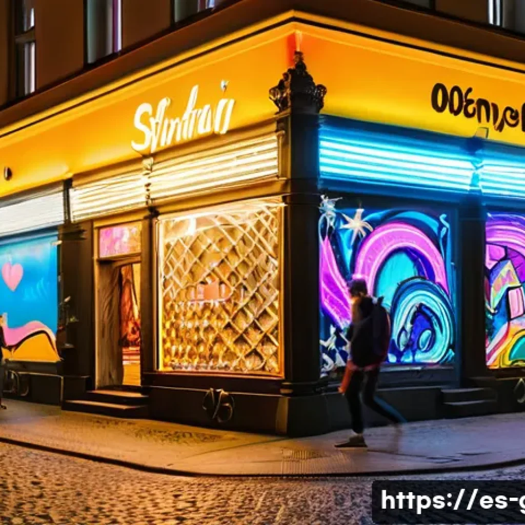 독일의 도시별 특색 - A vibrant urban night scene in Berlin showcasing a dynamic blend of history and modernity: graffiti-...