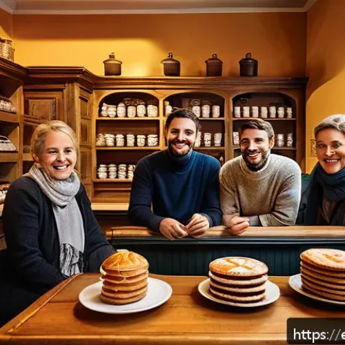 Home 30 독일의 커피 문화 - A cozy traditional German café scene featuring a diverse group of friends and family warmly gathered...